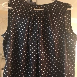 Black and white polka dot tank